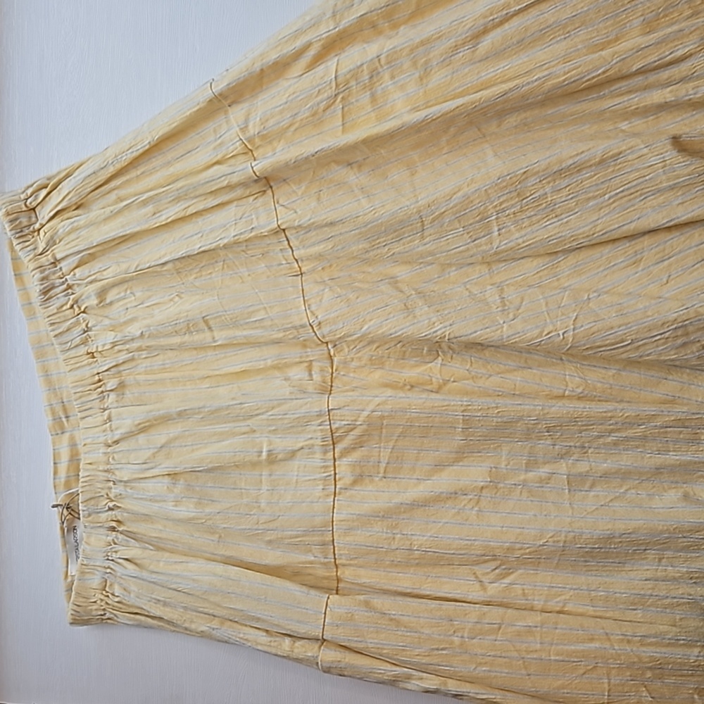 Krista Larson Striped Yellow Rococo USA Handmade Skirt NWT